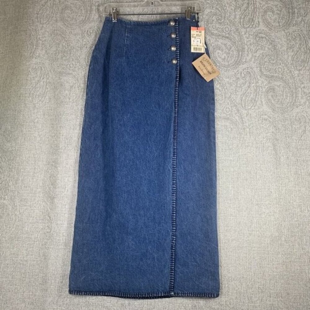 Ralph Lauren Country Denim Pencil Wrap SKIRT Women's Size 10 Vintage Rodeo Ranch